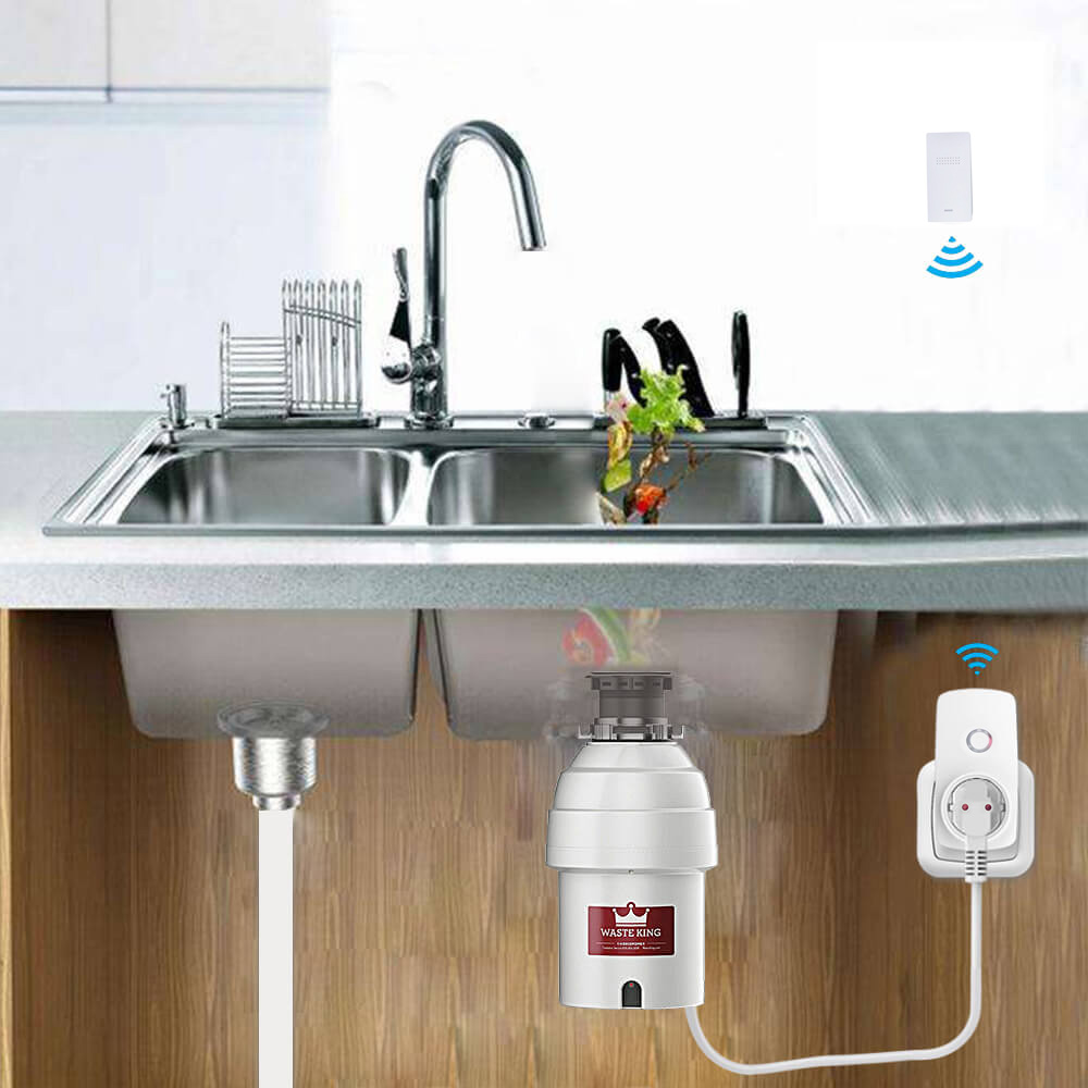 Garbage Disposal Wireless Switch Kit-Posted On The wall or Sink Top Self-generating Wireless Switch Remote Control Socket Set